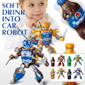 Miniatyrbild 5 av 11: Kreativ Läsk Transformers Leksak Coca-Cola Burk Modell Strids Mecha Robot Samurai Autobot I4U1 Blue One size