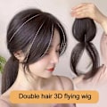 Miniatyrbild 9 av 11: Eight Bangs Damperuk 3D Huvud Tunn Sektion Medium Simulerad Lugg Peruk Delad A0H8 Dark brown one size