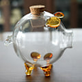 Miniatyrbild 7 av 11: Koreansk TV-serie Spargris Pengabox Grisformad Glasförvaring Lyckosam Spargris Flaskspargris A6h6 Yellow 1pcs