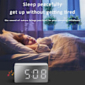Miniatyrbild 10 av 11: Liten Mini Digital Väckarklocka för Resor med LED-Tids- eller Temperaturvisning, Snooze, Justerbar Ljusstyrka, Enkel Användning - NY Red One size