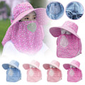 Miniatyrbild 4 av 11: Ansiktsskydd Teplockningshatt Fullt Ansiktsskydd Solhatt Sommar CF цъ X5R X5Y3 PinkA 1pcs