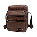 Miniatyrbild 1 av 11: Enkel Crossbody-väska i PU-läder för män, flera lager, stor kapacitet, fritid R0a8 Brown onesize