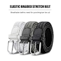 Miniatyrbild 10 av 11: Vävt elastiskt stretchbälte i canvas för män och kvinnor, utan hål V9k1 White One size