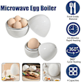 Miniatyrbild 11 av 11: Mikrovågsugn Äggkokare 1/4 Ägg Pod Avtagbar Skalverktyg Ångkokare S4W8  white 1pcs
