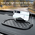 Miniatyrbild 11 av 11: 360 Graders Roterande Bil Anti-Slip Mat Anti-Skak Telefonmatta Matthållare I4H2 Black and gray One size