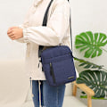 Miniatyrbild 4 av 10: Liten axelremsväska Nylon Multi Pocket Portabel pojkväska C1T4 Black One size