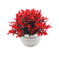 Miniatyrbild 1 av 11: Falska konstgjorda krukväxter i kruka Utomhus Trädgård Heminredning bright red 1set