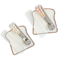 Miniatyrbild 5 av 11: Sött Kanin Bordsservis Set Rostfritt Stål Set Pinnar Set Gaffel Bestick Sked Set U0r1  White 1set