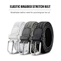 Miniatyrbild 3 av 11: Vävt elastiskt stretchbälte i canvas för män och kvinnor, utan hål V9k1 White One size