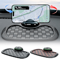 Miniatyrbild 2 av 11: 360 Graders Roterande Bil Anti-Slip Mat Anti-Skak Telefonmatta Matthållare I4H2 Black and gray One size