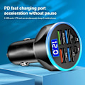 Miniatyrbild 10 av 11: Digital 6-i-1 snabbladdare för bil med display och adapter _δ A4S2  white onesize