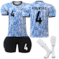 Miniatyrbild 1 av 2: 2024 UEFA Portugal Bortalag Fotbollströjor Uniform Tränings T-shirts #4 Ruben Dias Kids 28(150-160cm)