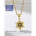 Miniatyrbillede 3 af 3: Davidsstjerne vedhæng, rustfrit stål, lang halskæde, velegnet til fritid/fester/begivenheder Golden Cross