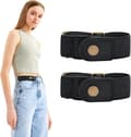 2 stk. elastisk bælte uden spænde til kvinder og mænd, elastisk talje til jeans og bukser