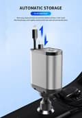 Miniatyrbild 4 av 8: 2-pack Retractable Car Chargers - Dual USB-C Cables, PD Fast Charging, Voltage Meter, Water-Resistant Cigarette Lighter Adapter