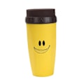Miniatyrbillede 3 af 5: Bærbar Dækselløs Twist Krus med Isoleret Rustfrit Stål Stand Kaffekop smile yellow