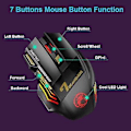 Miniatyrbild 5 av 5: Trådlös Gamingmus För Dator 2.4G Rgb Uppladdningsbar Gamingmus Bluetooth Usb Mus Tyst Ergonomisk Mus