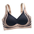 Miniatyrbillede 1 af 5: Løftende Anti-Sagging Trådløs Push-Up BH Maskinvaskbar Komfort Underundertøj til Matchende Tøj Sort Sort Black 2XL