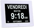 8 tums LCD digital kalenderklocka, kalenderklocka med datum, veckodag och tid (vit)