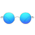 Pikkukuva 2 / 4: Vintage Polaroidut Steampunk Pyöreät Aurinkolasit Miehille, Muoti Db Silver Frame Ice Blue Lenses