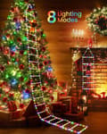 Miniatyrbild 2 av 4: 3M Ladder Christmas Lights with Santa - 338 LED Christmas Lighting, 8 Lighting Modes, Timer Memory Function, Mains Powered (Multicolor)