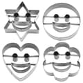 4 st Söta Kakformar Set Rostfritt Stål Formar för Kakbakning Silver 6.5X6.2X2CM