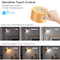 Miniatyrbillede 3 af 5: Indendørs Væglampe, USB-opladning, 3 Farver & 3 Lysstyrkeniveauer, 360° Roterbar Touch Control Trådløs Væglampe