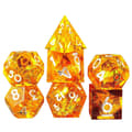 Polyhedral terningesæt 7 dele skarpt håndlavet terningesæt med skarpe kanter til RPG bordspil PathfinderCJY Orange