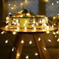Star-shaped string lights, 16ft/5m 50 LED lights with plug, warm white