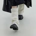 Miniatyrbild 5 av 5: Women's Cable Knit Leg Warmers Solid Color Comfortable and Chic Boot Socks White