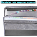 Miniatyrbild 3 av 5: 2-pack expanderbar A4-mapp, 13 fack Dokument dragspelsmapp Sorteringsmapp med dragkedja, dokumentväska Väska Bågm 2 Pack Gray Expanding Folders