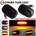Miniatyrbilde 2 av 5: For Toyota 1992-2007 Corolla E10/E11/E12 LED Dynamisk Sidemarkør Blinklys Billampe Indikator Blinker SignallampeCJY Dynamic Smoked Black