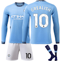 Miniatyrbild 1 av 2: Manchester City Hemma Långärmad Fotbollströja Barn - Storlek 24-25 No.10 Grealish No.10 Grealish 28