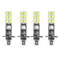 4 STK H1 6000K Superhvite 80W LED-frontlyspærer Tåkekjørelyssett Silver