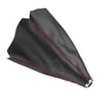 Universal Light Black PU Leather Gear Shift Knob Cover with Red Stitching, Gear Shift Knob Gaiter