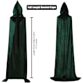 Miniatyrbilde 3 av 6: Hodeplagg Kappe Vampyr Heksekappe Lang Kappe Unisex Voksen Cosplay Kostyme Mørk Gr Dark Green One Size