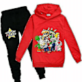 Miniatyrbild 1 av 2: Super Mario Hoodie Topp & Byxor Set Barn Pojkar Flickor Sportkläder Jogging Tracksuits_a Red 140 (9-10Years)
