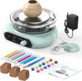 (Grön) Mini Pottery Wheel Kit - 4,7\" Electric Clay Turntable with Foot Pedal, Adjustable Speed Ceramic Machine with 8 Pottery Shaping Tools