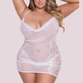 Plus Size Damunderkläder Nattkläder Vit Vit, CJY White 4XL