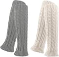 2 par damleggings, benvärmare (2 st, vit, grå) CJY