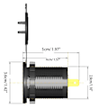 Miniatyrbilde 5 av 5: Metall 90W Dobbel Type C USB C PD Hurtig Billader med Spenning/Effektvisning [Db] Svart Black Red light