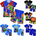 Pikkukuva 2 / 3: Lasten pyjama Roblox Rainbow Friends T-paita ja shortsit yöasusetti F F 150cm
