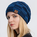 Miniatyrbillede 2 af 5: Huer til mænd og kvinder, vinter varm beanie strikket løs tyk hovedbeklædning, uld strikket hue varm pullover hue