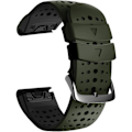 Miniatyrbillede 1 af 6: Quickfit 26mm Silikone Blød Sports Vandtæt Åndbar Armbånd til Garmin Fenix 5X Plus, Fenix 6X Pro/Sapphire, Enduro, Tactix Bravo grönaktig svart