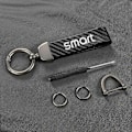Pikkukuva 5 / 5: Auton hiilikuitukuvioinen PU-nahkainen avaimenperä Smart Eq Fortwo Forfour 453 451 452 450 454 Roadster -malleille, avaimenperä auton lisävarusteet For Smart Style 2
