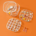Miniatyrbillede 5 af 9: Smykkeskrin med flere rum, transparent akryl kosmetikopbevaringsboks Transparent Three Layers