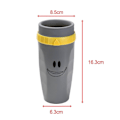 Miniatyrbillede 5 af 5: Bærbar Dækselløs Twist Krus med Isoleret Rustfrit Stål Stand Kaffekop Gray Smile