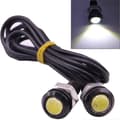 2 STK 2x 2W Vanntett Eagle Eye Lys Hvit LED-lys for Kjøretøy, Kabellengde: 60cm Black