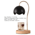 Miniatyrbillede 4 af 5: Aromaterapi Lysvarmer Lampe Aromaterapi Voks Smeltende Dæmpbar Metal Lysvarmer Lampe med Træbase til Soveværelse Europæisk Standard