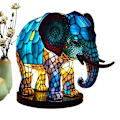 Miniatyrbilde 4 av 5: Elefant Dyrelampe Fargerik Resinlampe Kompatibel med Tiffany Lampe Bordlampe -E Sea turtles